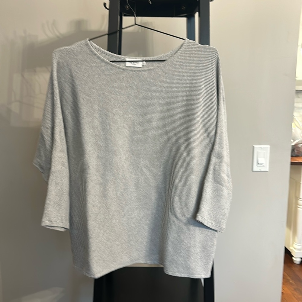 The Reset R Label Gray Dolman sleeve ribbed top sweater l/xl